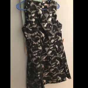 Black and silver metallic dress